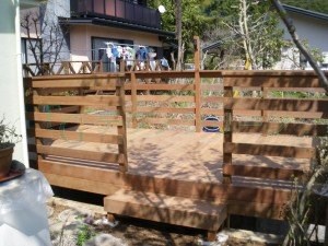 神奈川 ウッドデッキ ステップ階段